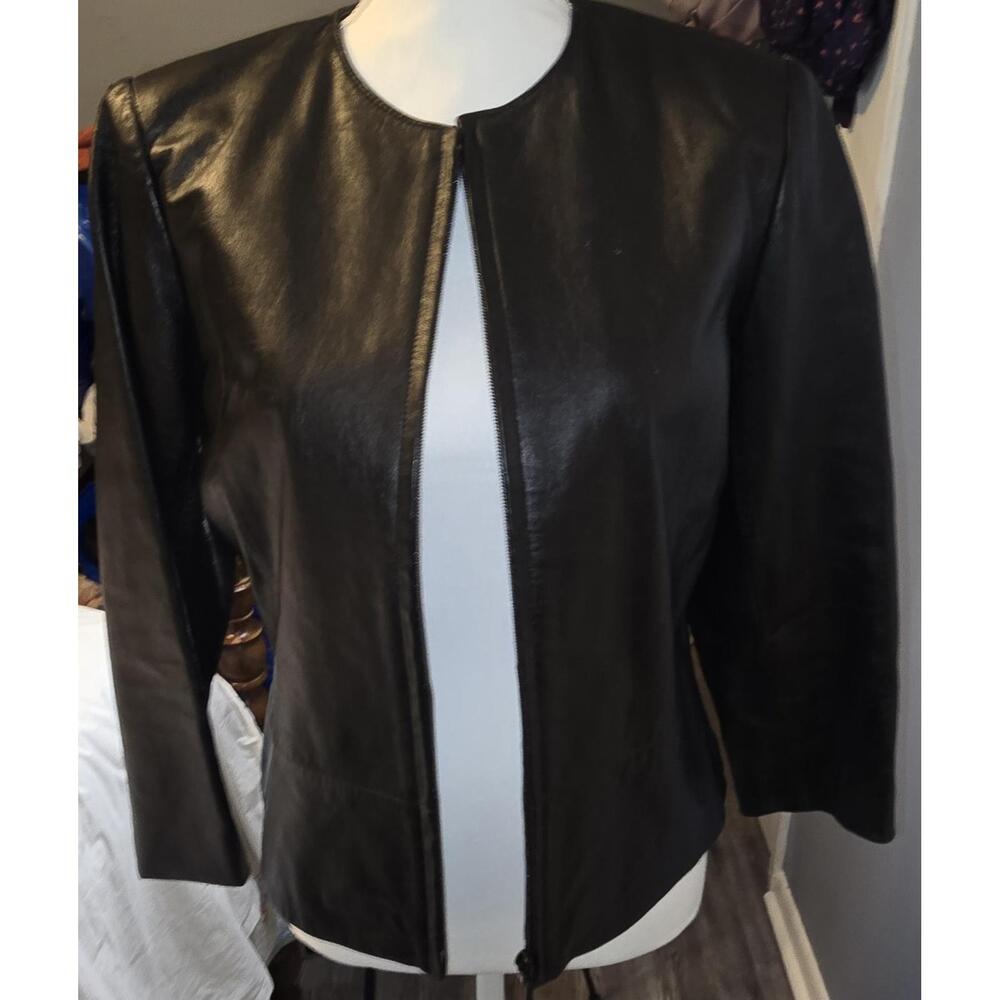 Classic Black Leather Jacket - Picture 9 of 11